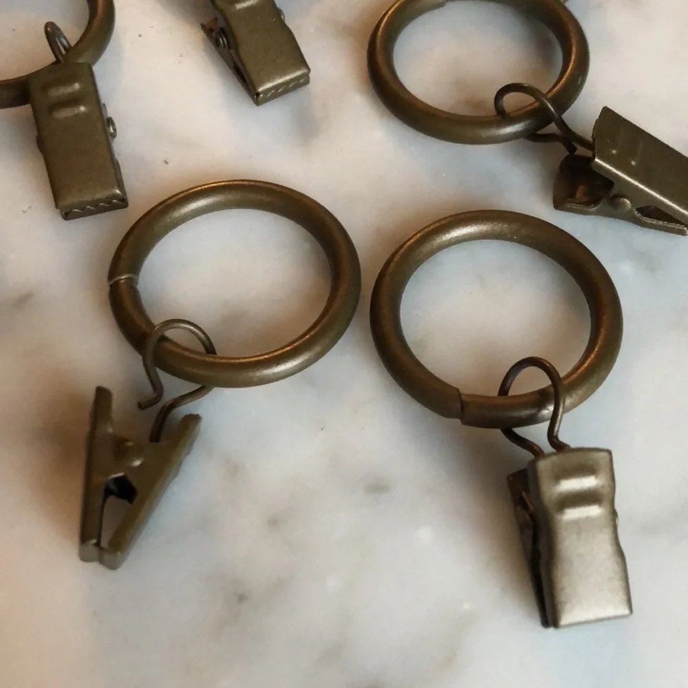 7 Gold Brown Curtain Rings